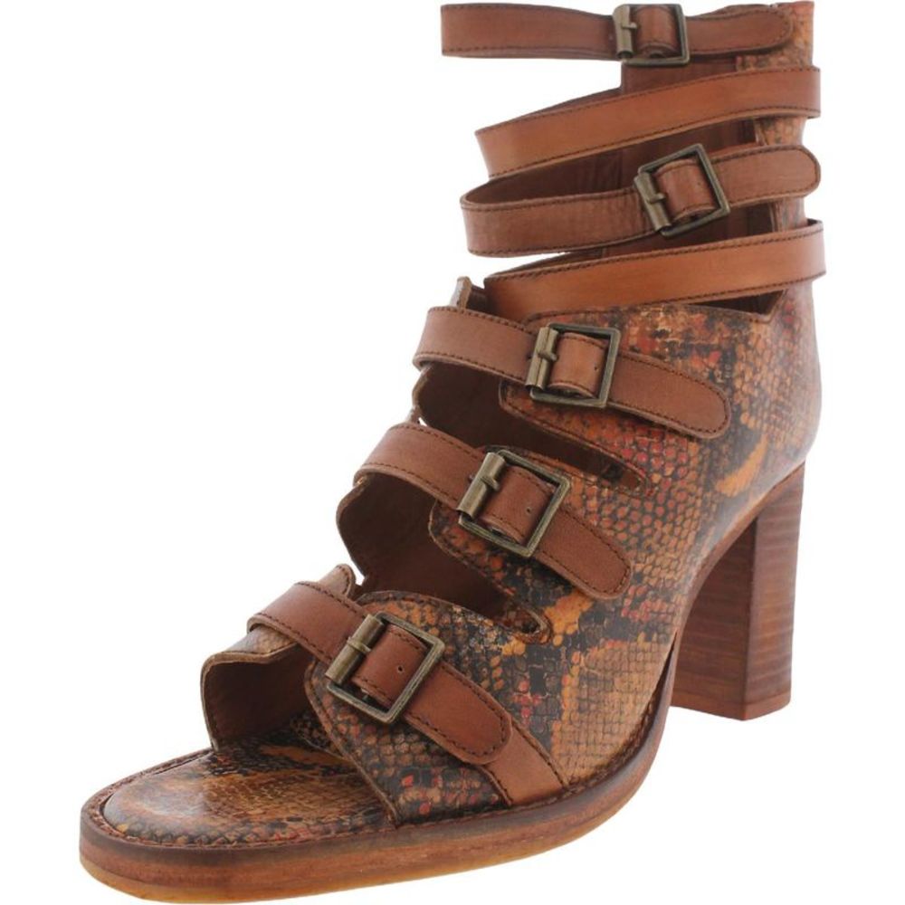 Vintage Foundry Co. Womens Odessa Brown Leather Gladiator Sandals Boots NWOB